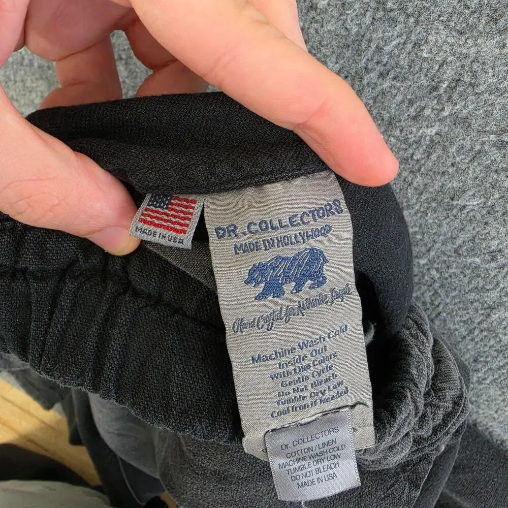 Dr. Collectors Pants Men Medium Teddy Forever Pleated Gray Linen Sweatpants USA
